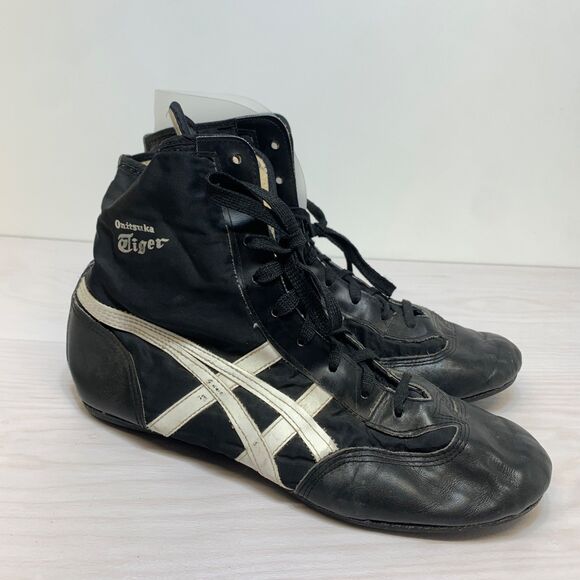 ASICS Other - Vintage Onitsuka Tiger Wrestling Shoes Size 10.5 - Rare 70s Black/White Leather